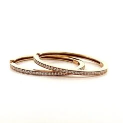 Boucles D'oreilles Créoles COURBET En Or Jaune Et Diamants