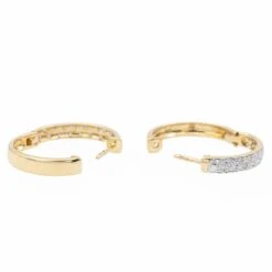 Boucles D'oreilles Créoles En 2 Ors Et Diamants -Castafiore Boutique boucles doreilles creoles en 2 ors et diamants 680818