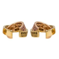 Boucles D'oreilles Créoles En Or Jaune Et Saphirs -Castafiore Boutique boucles doreilles creoles en or jaune et saphirs 677663