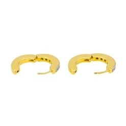 Boucles D'oreilles Créoles En Or Jaune, Or Blanc Et Diamants -Castafiore Boutique boucles doreilles creoles en or jaune or blanc et diamants 147151