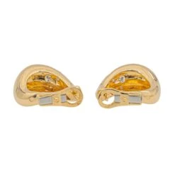 Boucles D'oreilles Créoles FRED En Or Jaune Et Diamant -Castafiore Boutique boucles doreilles creoles fred mouvementee en or jaune et diamant 324360