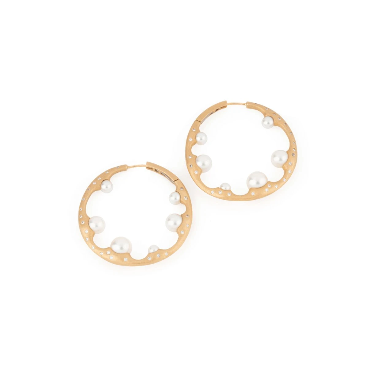 Boucles D'oreilles Créoles MIKIMOTO En Or Jaune Et Perles 1 Boucles D'oreilles Créoles MIKIMOTO En Or Jaune Et Perles