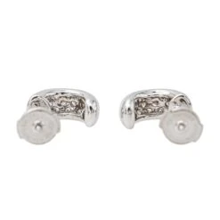 Boucles D'oreilles Demi Créoles Or Blanc Diamant -Castafiore Boutique boucles doreilles demi creoles or blanc diamant 570116