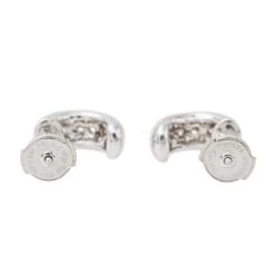 Boucles D'oreilles Demi Créoles Or Blanc Diamant -Castafiore Boutique boucles doreilles demi creoles or blanc diamant 680702