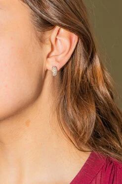 Boucles D'oreilles Demi Créoles Or Blanc Diamant -Castafiore Boutique boucles doreilles demi creoles or blanc diamant 850263