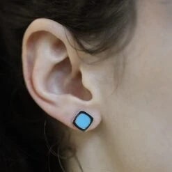 Boucles D’oreilles DINH VAN "Impression" En Or Gris Et Turquoises -Castafiore Boutique boucles doreilles dinh van impression en or gris 18k avec turquoises vers 2015 boite dorigine 897251