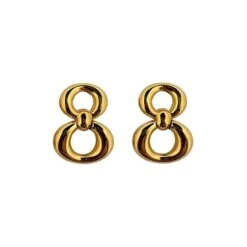 Boucles D'oreilles Clou DIOR En Or Jaune