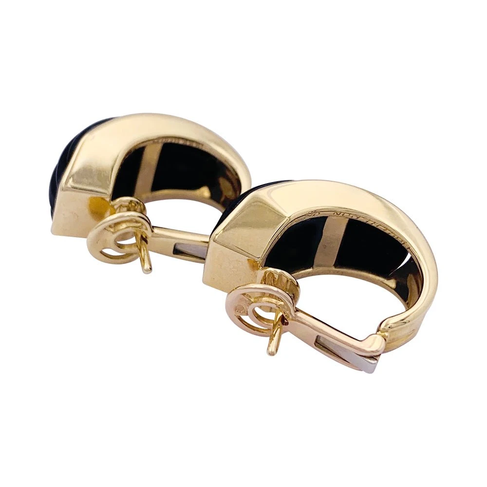 Miller Boucles D'oreilles Dormeuses BOUCHERON Vintage En Or Jaune Et Bois 4 Miller Boucles D'oreilles Dormeuses BOUCHERON Vintage En Or Jaune Et Bois – Image 4
