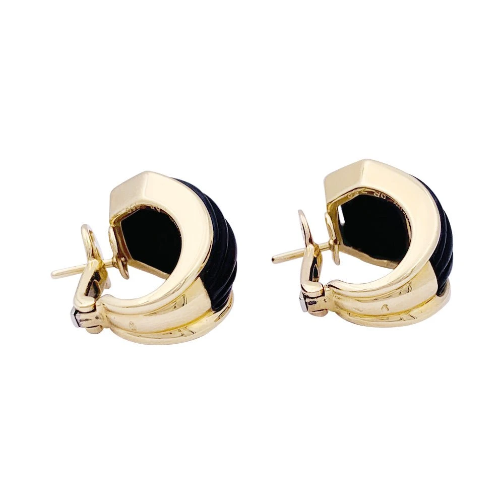 Miller Boucles D'oreilles Dormeuses BOUCHERON Vintage En Or Jaune Et Bois 3 Miller Boucles D'oreilles Dormeuses BOUCHERON Vintage En Or Jaune Et Bois – Image 3