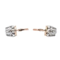 Boucles D'oreilles Dormeuses En Or Blanc, Or Rose Et Diamants -Castafiore Boutique boucles doreilles dormeuses en 2 ors et diamants 769000