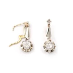 Boucles D'oreilles Dormeuses En Or Rose, Platine Et Diamant 5 Boucles D'oreilles Dormeuses En Or Rose, Platine Et Diamant -Castafiore Boutique boucles doreilles dormeuses en or rose platine et diamant 962088