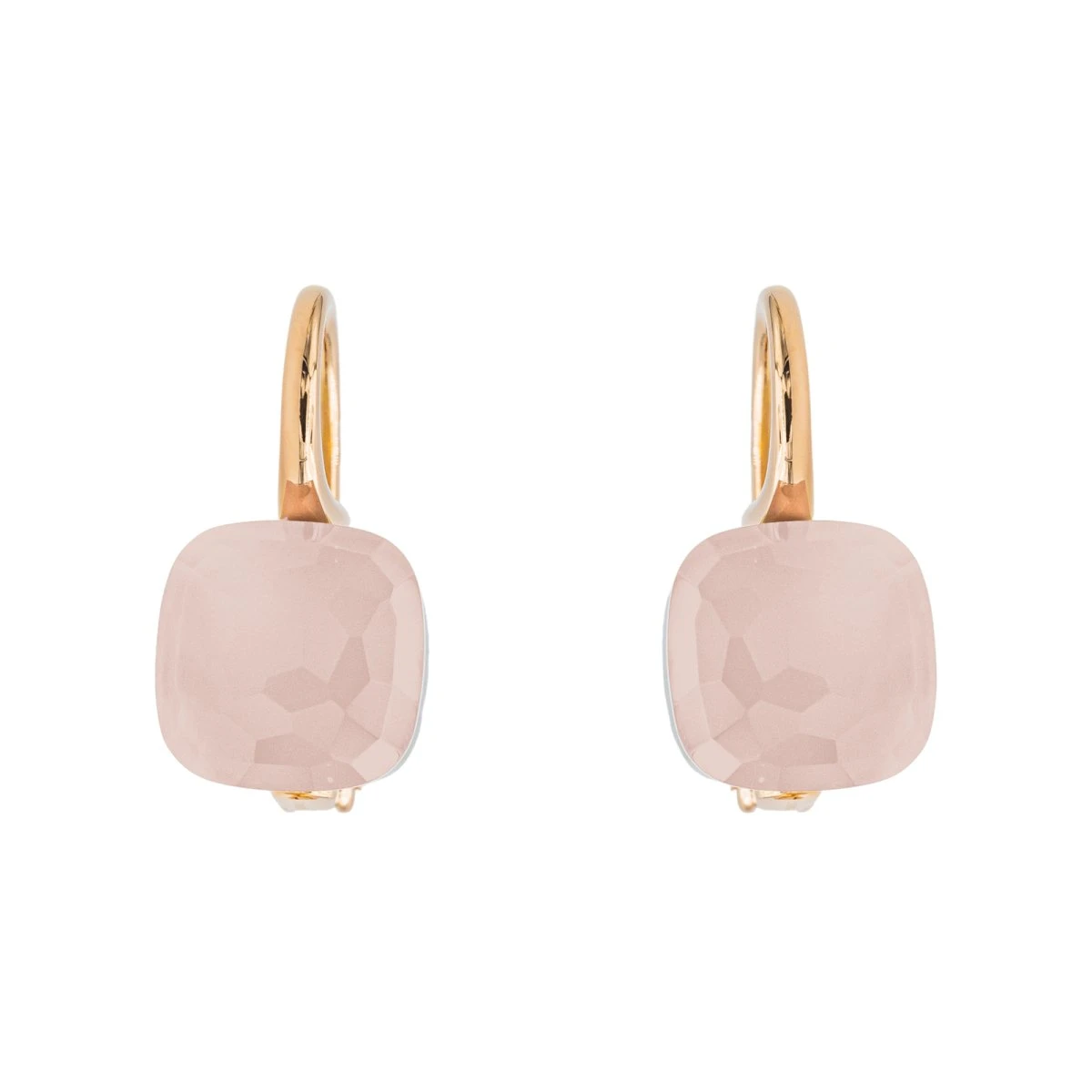Boucles D'oreilles Dormeuses POMELLATO "Nudo" En Or Rose Et Quartz 1 Boucles D'oreilles Dormeuses POMELLATO "Nudo" En Or Rose Et Quartz