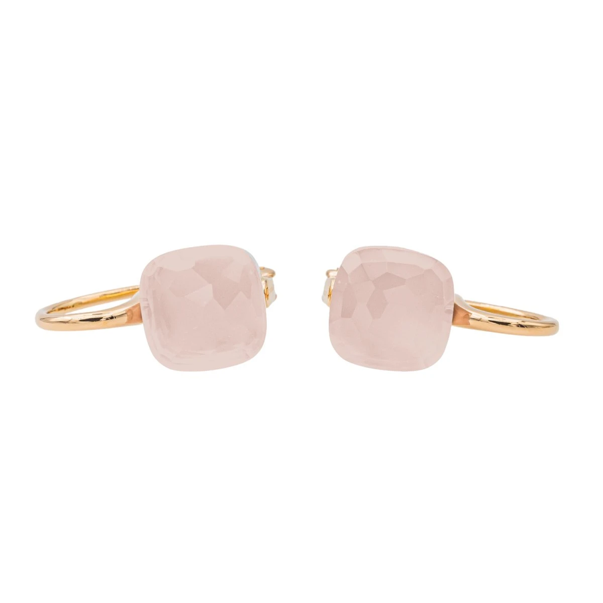 Boucles D'oreilles Dormeuses POMELLATO "Nudo" En Or Rose Et Quartz 3 Boucles D'oreilles Dormeuses POMELLATO "Nudo" En Or Rose Et Quartz – Image 3