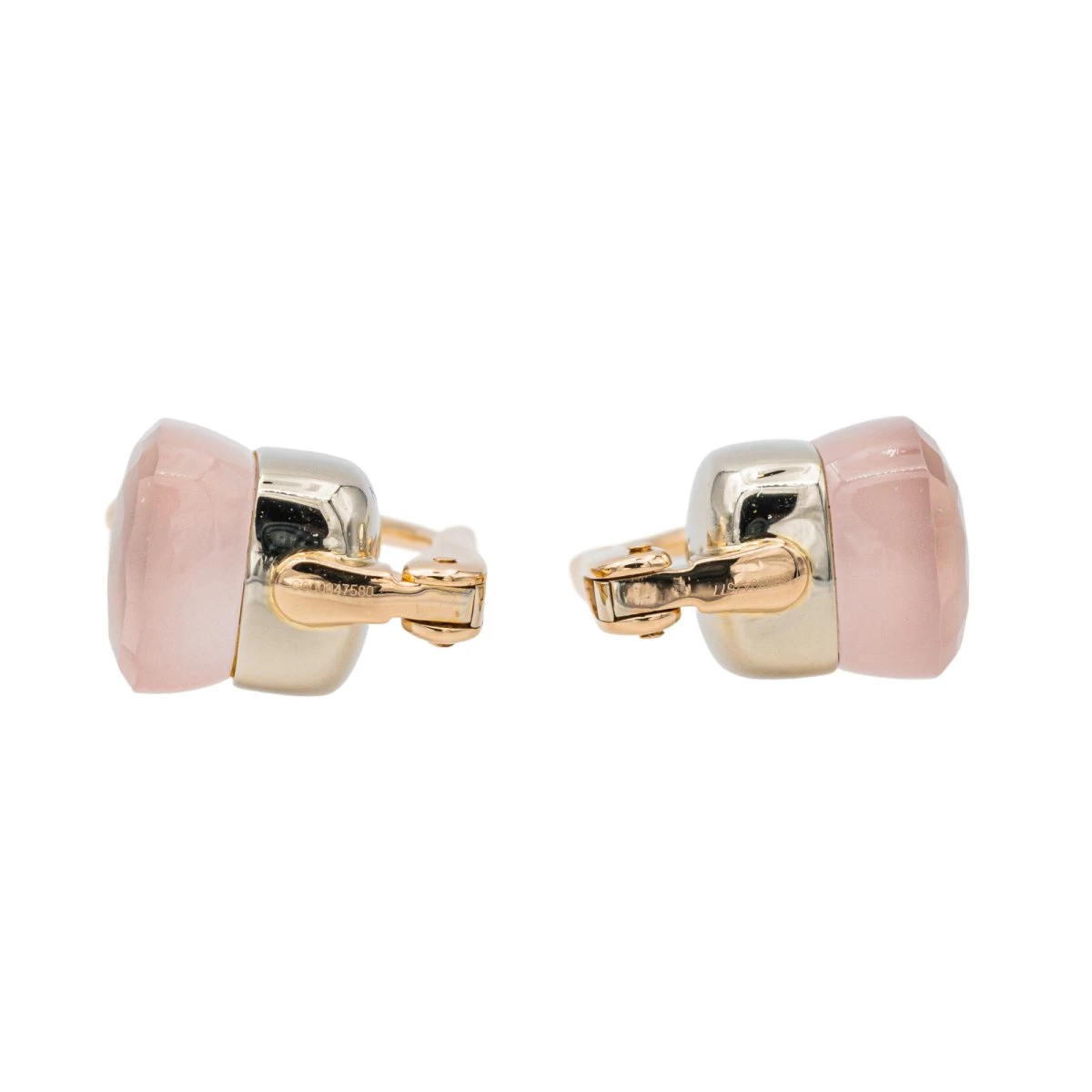 Boucles D'oreilles Dormeuses POMELLATO "Nudo" En Or Rose Et Quartz 4 Boucles D'oreilles Dormeuses POMELLATO "Nudo" En Or Rose Et Quartz – Image 4