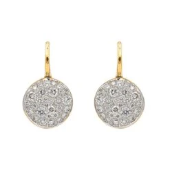Boucles D'oreilles Dormeuses POMELLATO "Sabbia" En Or Rose, Or Blanc Et Diamants