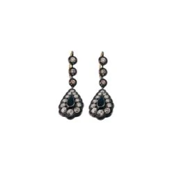 Boucles D'oreilles Dormeuses, Saphirs Et Diamants -Castafiore Boutique boucles doreilles dormeuses saphirs et diamants 747375