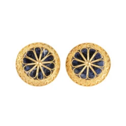 Boucles D'oreilles ILIAS LALAOUNIS En Or Jaune Et Sodalite