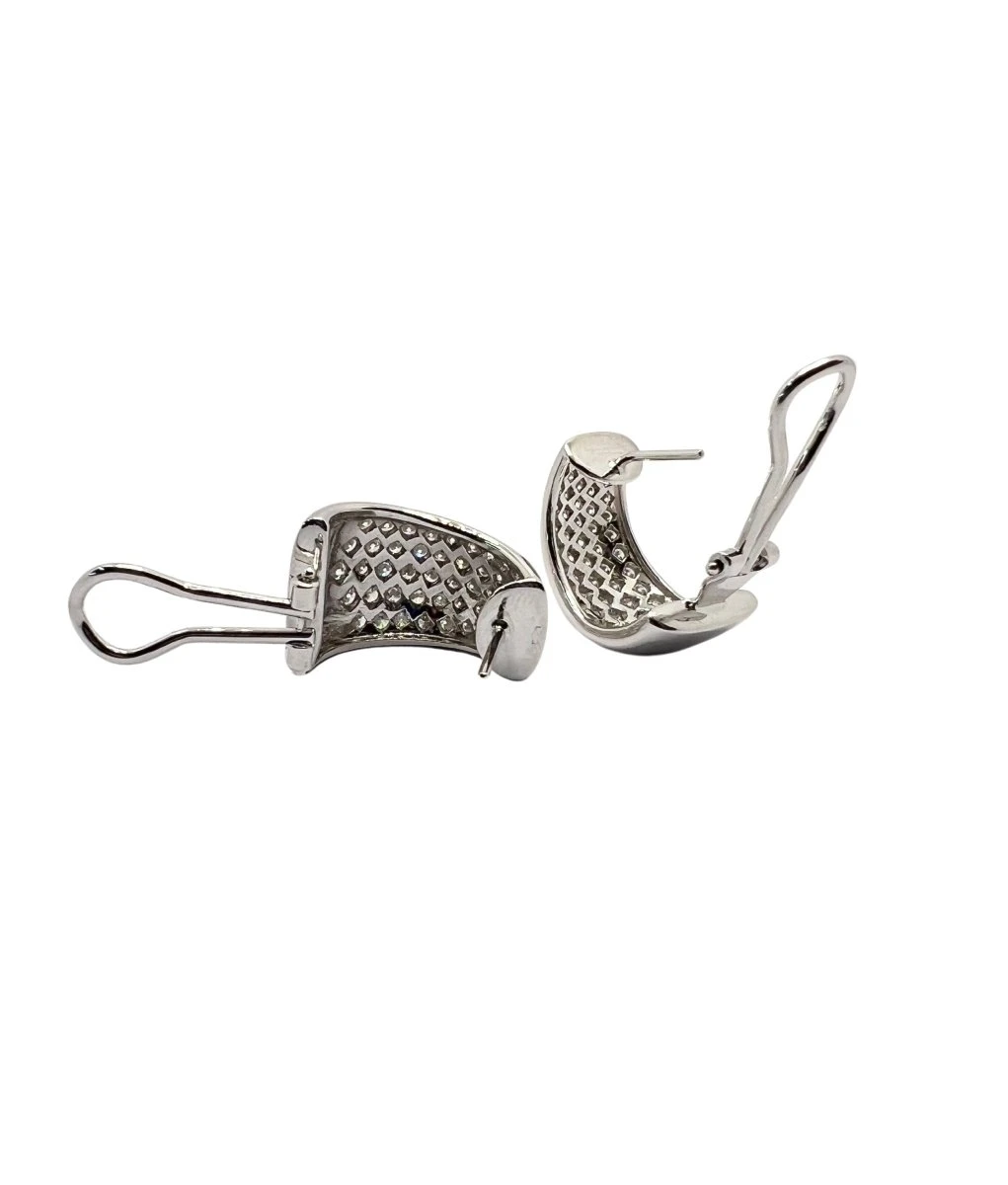 Boucles D'oreilles En Or Blanc Et Diamant 5 Boucles D'oreilles En Or Blanc Et Diamant – Image 5