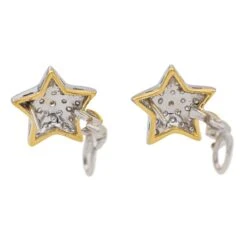 Boucles D'oreilles En Or Blanc Et Jaune Et Diamant -Castafiore Boutique boucles doreilles en or blanc et jaune et diamant 684545