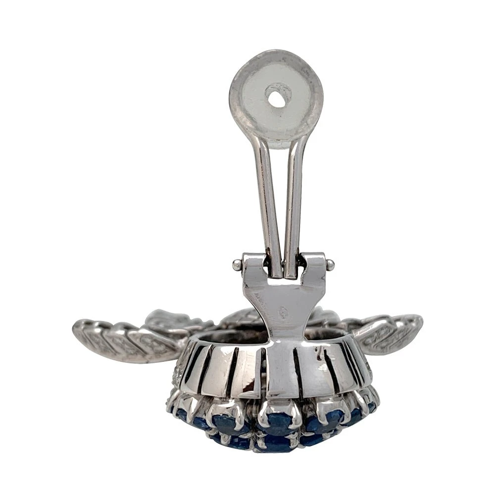 Miller Boucles D'oreilles Puces En Or Blanc, Saphirs Et Diamants 3 Miller Boucles D'oreilles Puces En Or Blanc, Saphirs Et Diamants – Image 3