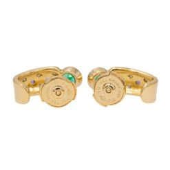 Boucles D'oreilles En Or Jaune, émeraude, Diamant Et Améthyste 12 Boucles D'oreilles En Or Jaune, émeraude, Diamant Et Améthyste -Castafiore Boutique boucles doreilles en or jaune emeraude diamant et amethyste 948930