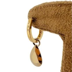 Boucles D'oreilles Créoles Gouttes En Or Jaune Et Diamants -Castafiore Boutique boucles doreilles en or jaune et diamants 382346