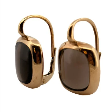 Boucles D'oreilles Dormeuses En Or Rose Et Pierre Semi-précieuse 3 Boucles D'oreilles Dormeuses En Or Rose Et Pierre Semi-précieuse – Image 3