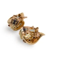 Boucles D'oreilles Clip VAN CLEEF & ARPELS "Feuillage" En Or Jaune, Rubis Et Diamants -Castafiore Boutique boucles doreilles feuillage van cleef arpels en or jaune rubis et diamants 967288