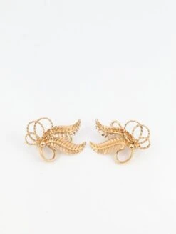 Boucles D’Oreilles Fleur Vintage En Or Rose -Castafiore Boutique boucles doreilles fleur vintage en or rose 105362