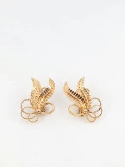 Boucles D’Oreilles Fleur Vintage En Or Rose -Castafiore Boutique boucles doreilles fleur vintage en or rose 983404