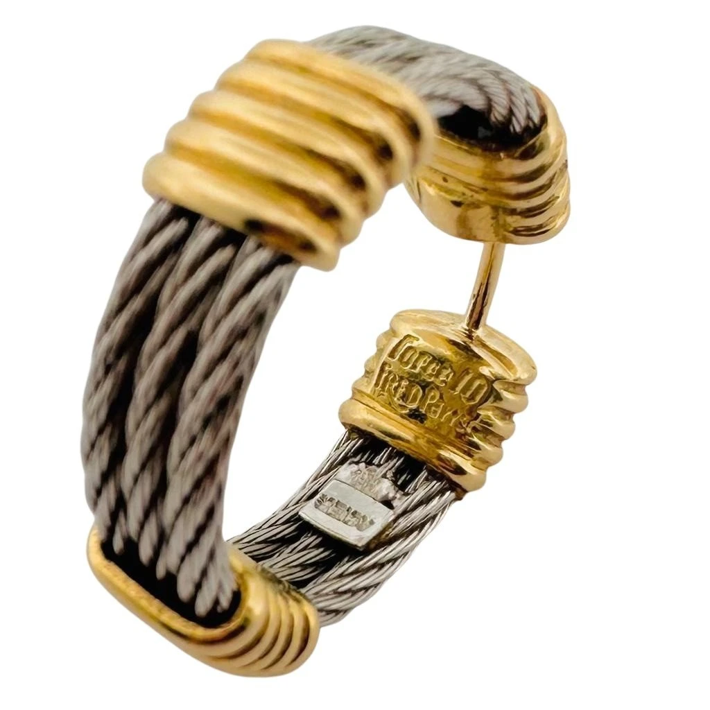 Boucles D'oreilles FRED"Force 10" En Or Jaune Et Acier 5 Boucles D'oreilles FRED"Force 10" En Or Jaune Et Acier – Image 5