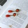 Boucles D'Oreilles Gouttes Corail 17 Boucles D'Oreilles Gouttes Corail -Castafiore Boutique boucles doreilles gouttes corail 127629