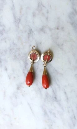 Boucles D'Oreilles Gouttes Corail -Castafiore Boutique boucles doreilles gouttes corail 606295