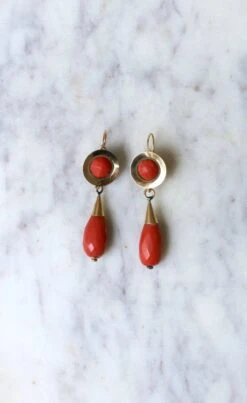 Boucles D'Oreilles Gouttes Corail -Castafiore Boutique boucles doreilles gouttes corail 677955
