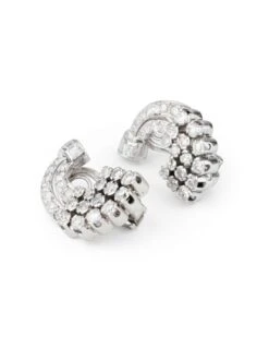 Boucles D'oreilles Lune En Platine Et Diamants -Castafiore Boutique boucles doreilles lune en platine et diamants 502538