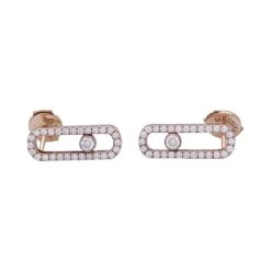 Miller Boucles D'oreilles MESSIKA "Move Uno Pavées" En Or Rose Et Diamants -Castafiore Boutique boucles doreilles messika move uno pavees or rose diamants 127433