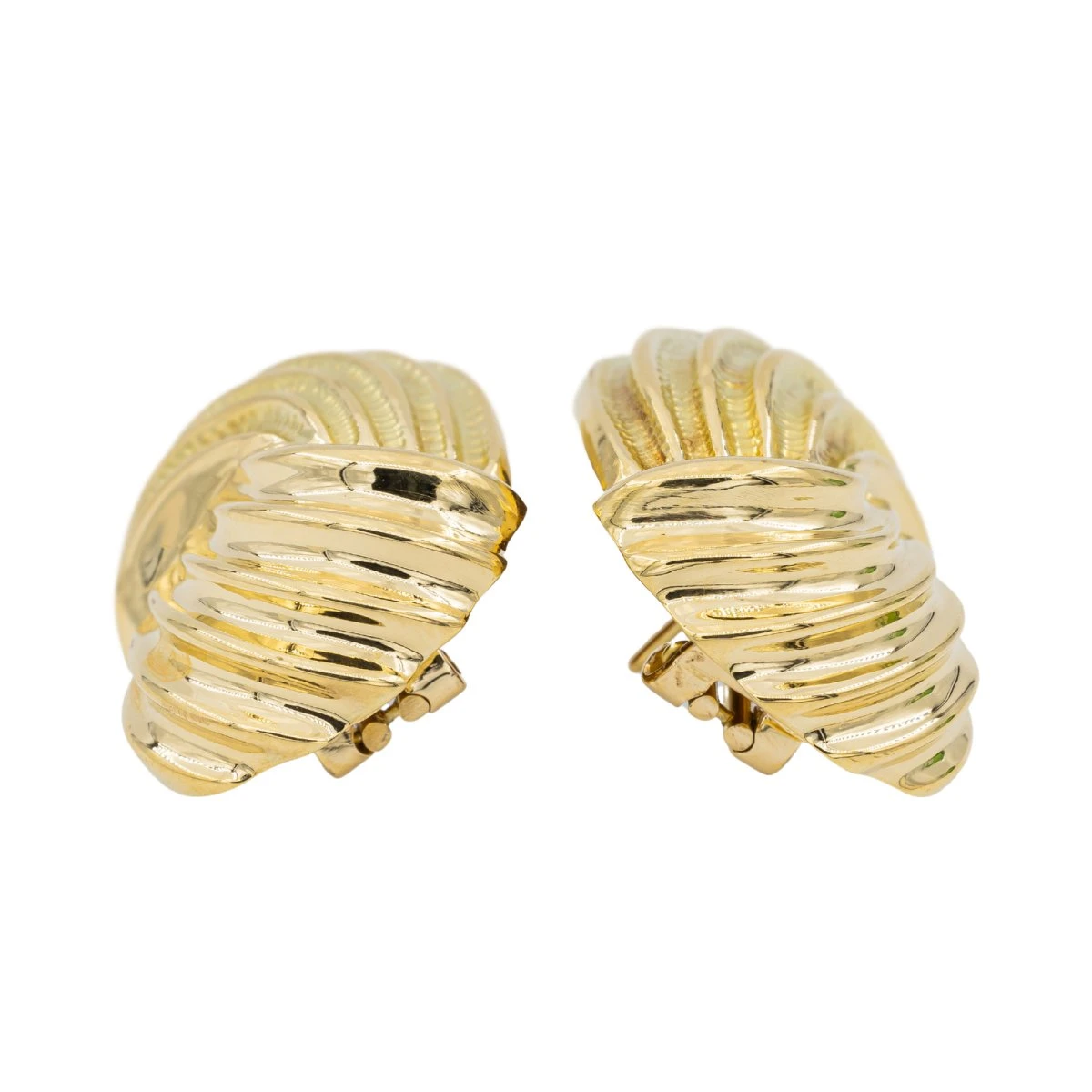 Boucles D'oreilles Motif Turban En Or Jaune 2 Boucles D'oreilles Motif Turban En Or Jaune – Image 2