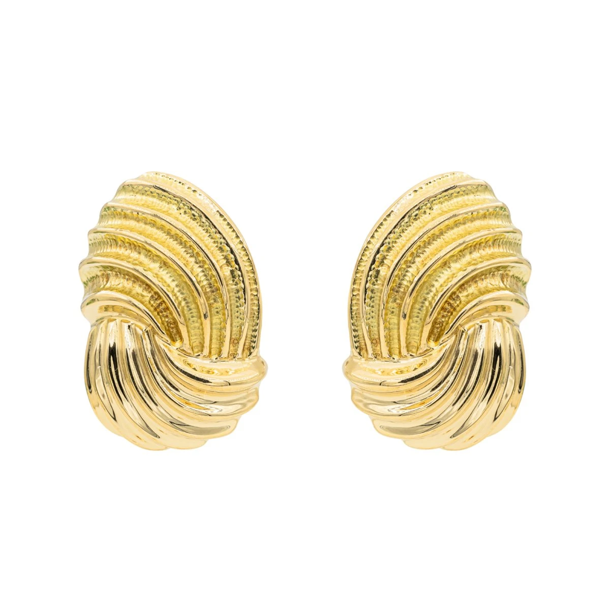 Boucles D'oreilles Motif Turban En Or Jaune 1 Boucles D'oreilles Motif Turban En Or Jaune