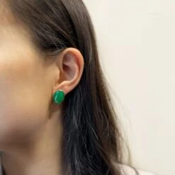 Boucles D'Oreilles - Or & Aventurine Verte -Castafiore Boutique boucles doreilles or aventurine verte 489027