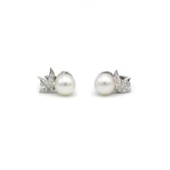 Boucles D'oreilles - Or, Diamants & Perles