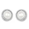 Boucles D'oreilles Or Gris, Perle Et Diamants -Castafiore Boutique boucles doreilles or gris perle et diamants 419444