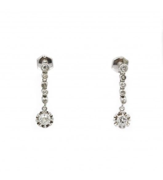 Boucles D'oreilles - Or. Platine & Diamants 1 Boucles D'oreilles - Or. Platine & Diamants