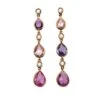 Boucles D'oreilles Or Rose Saphirs Diamants
