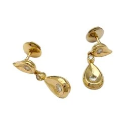 Miller Boucles D'oreilles Pendantes CARTIER En Or Jaune Et Diamants -Castafiore Boutique boucles doreilles pendantes cartier en or jaune et diamants 844350