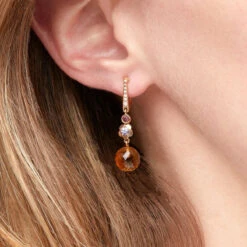 Boucles D'oreilles Pendantes CHANEL "Mademoiselle" En Or Jaune, Citrines, Rubellites, Améthystes Et Diamants -Castafiore Boutique boucles doreilles pendantes chanel mademoiselle en or jaune citrines rubellites amethystes et diamants 936297