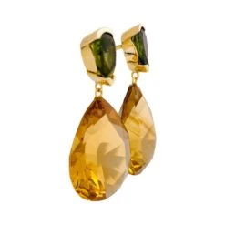 Miller Boucles D'oreilles Pendantes, Citrines Et Péridots -Castafiore Boutique boucles doreilles pendantes citrines et peridots 888378