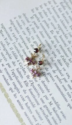 Boucles D'oreilles Pendantes Colombes Grenats