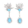Boucles D'oreilles Pendantes En Or Blanc, Turquoises Et Diamants -Castafiore Boutique boucles doreilles pendantes en or blanc turquoises et diamants 2476754