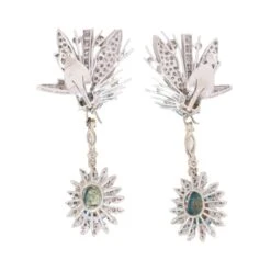 Boucles D'oreilles Pendantes En Or Blanc, Turquoises Et Diamants -Castafiore Boutique boucles doreilles pendantes en or blanc turquoises et diamants 5502201