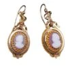 Boucles D'oreilles Pendantes En Or Jaune, Camée Et Agate -Castafiore Boutique boucles doreilles pendantes en or jaune camee et agate 559889